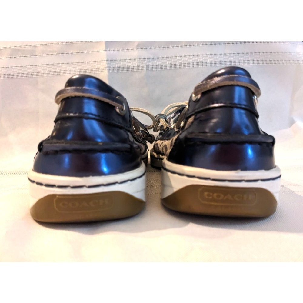 COACH Richelle Boat Shoes w/ Blue Monogram Logo and Gray Laces Size 8 ⛵ - Picture 5 of 7
